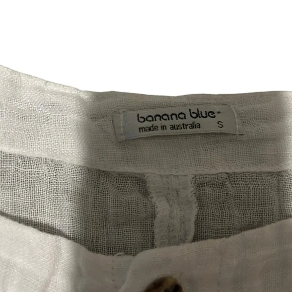 Banana Blue linen white asymmetrical top small Lagenlook oversized artsy boho - Picture 3 of 9